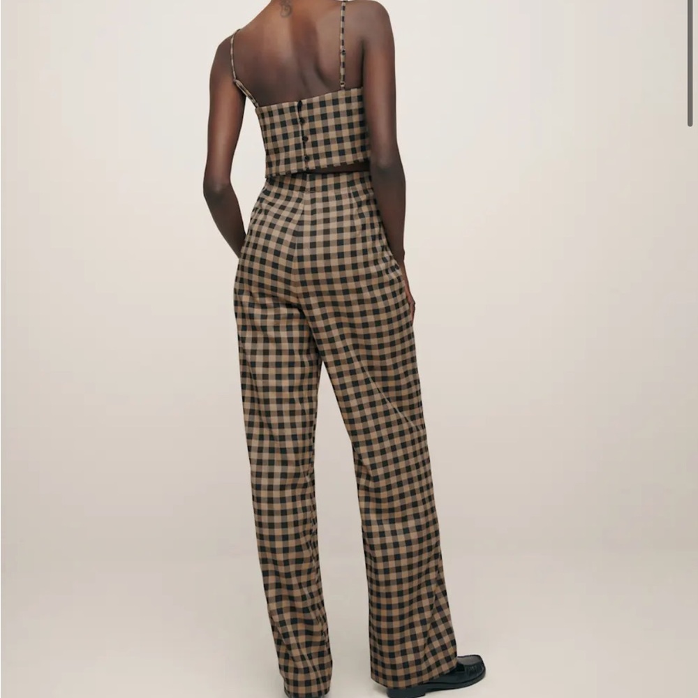 Reformation Cleo Two Piece Set in Brown Plaid - Picture 3 of 8